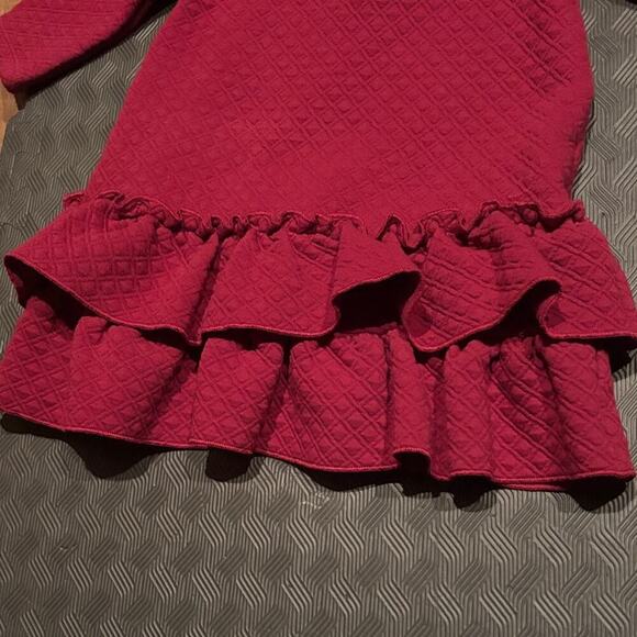 Janie and Jack quilted burgundy dress, like new, 3T - Picture 4 of 5
